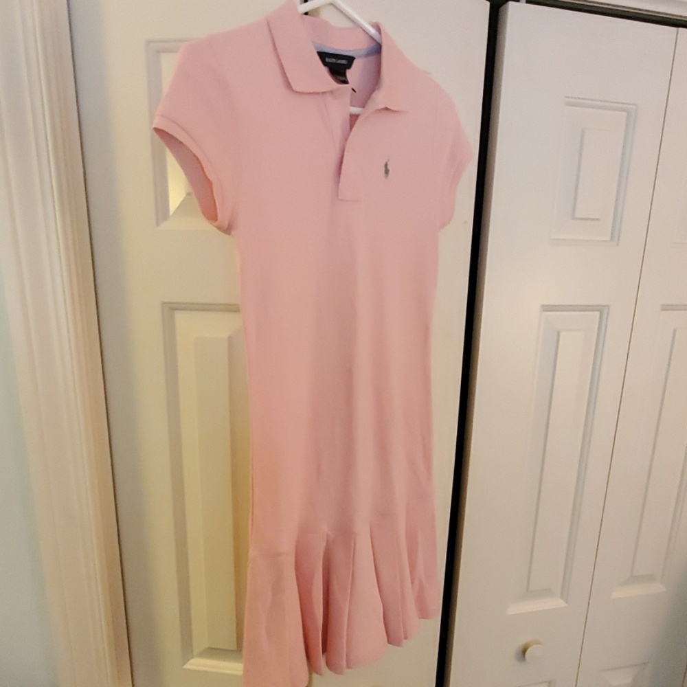 Girls Ralph Lauren Pale Pink Polo Dress Size 16 XL